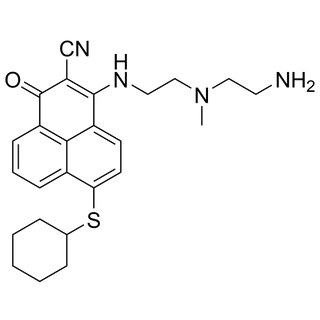 3-((2-((2-aminoethyl)(methyl)amino)ethyl)amino)-6-(cyclohexylthio)-1-oxo-1H-phenalene-2-carbonitrile