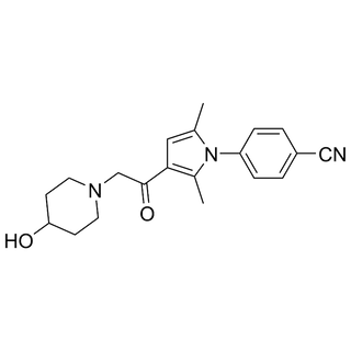 4-(3-(2-(4-hydroxypiperidin-1-yl)acetyl)-2,5-dimethyl-1H-pyrrol-1-yl)benzonitrile