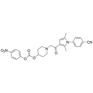 1-(2-(1-(4-cyanophenyl)-2,5-dimethyl-1H-pyrrol-3-yl)-2-oxoethyl)piperidin-4-yl (4-nitrophenyl) carbonate