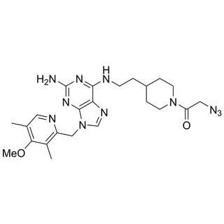1-(4-(2-((2-amino-9-((4-methoxy-3,5-dimethylpyridin-2-yl)methyl)-9H-purin-6-yl)amino)ethyl)piperidin-1-yl)-2-azidoethan-1-one