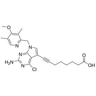 8-(2-amino-4-chloro-7-((4-methoxy-3,5-dimethylpyridin-2-yl)methyl)-7H-pyrrolo[2,3-d]pyrimidin-5-yl)oct-7-ynoic acid