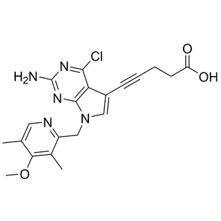 5-(2-amino-4-chloro-7-((4-methoxy-3,5-dimethylpyridin-2-yl)methyl)-7H-pyrrolo[2,3-d]pyrimidin-5-yl)pent-4-ynoic acid
