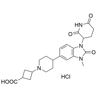 3-(4-(1-(2,6-dioxopiperidin-3-yl)-3-methyl-2-oxo-2,3-dihydro-1H-benzo[d]imidazol-5-yl)piperidin-1-yl)cyclobutane-1-carboxylic acid hydrochloride