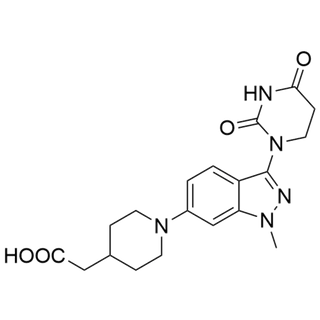 2-(1-(3-(2,4-dioxotetrahydropyrimidin-1(2H)-yl)-1-methyl-1H-indazol-6-yl)piperidin-4-yl)acetic acid