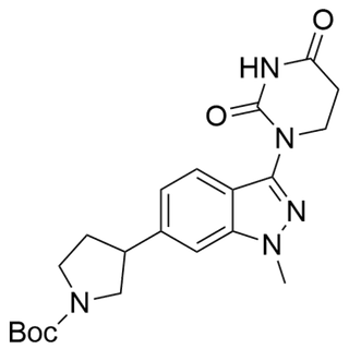 tert-butyl 3-(3-(2,4-dioxotetrahydropyrimidin-1(2H)-yl)-1-methyl-1H-indazol-6-yl)pyrrolidine-1-carboxylate