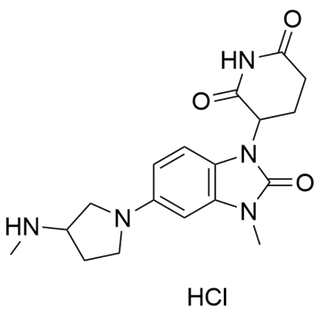 3-(3-methyl-5-(3-(methylamino)pyrrolidin-1-yl)-2-oxo-2,3-dihydro-1H-benzo[d]imidazol-1-yl)piperidine-2,6-dione hydrochloride