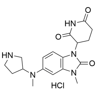 3-(3-methyl-5-(methyl(pyrrolidin-3-yl)amino)-2-oxo-2,3-dihydro-1H-benzo[d]imidazol-1-yl)piperidine-2,6-dione hydrochloride