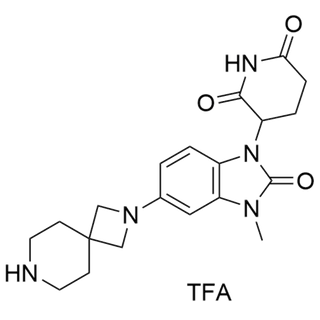 3-(3-methyl-2-oxo-5-(2,7-diazaspiro[3.5]nonan-2-yl)-2,3-dihydro-1H-benzo[d]imidazol-1-yl)piperidine-2,6-dione TFA salt