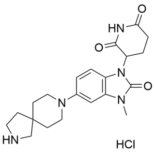 3-(3-methyl-2-oxo-5-(2,8-diazaspiro[4.5]decan-8-yl)-2,3-dihydro-1H-benzo[d]imidazol-1-yl)piperidine-2,6-dione hydrochloride