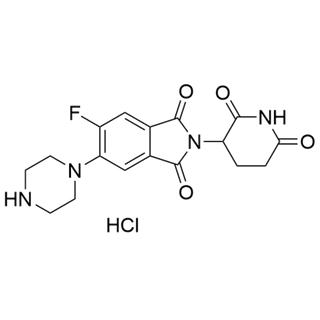 2-(2,6-dioxopiperidin-3-yl)-5-fluoro-6-(piperazin-1-yl)isoindoline-1,3-dione hydrochloride