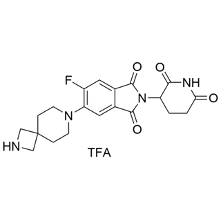 2-(2,6-dioxopiperidin-3-yl)-5-fluoro-6-(2,7-diazaspiro[3.5]nonan-7-yl)isoindoline-1,3-dione TFA salt