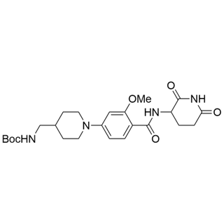 tert-butyl ((1-(4-((2,6-dioxopiperidin-3-yl)carbamoyl)-3-methoxyphenyl)piperidin-4-yl)methyl)carbamate