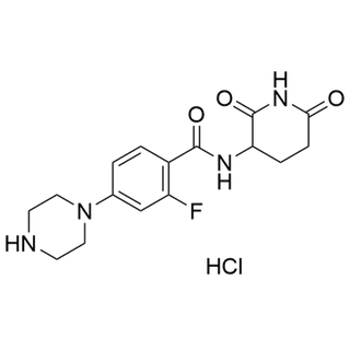 N-(2,6-dioxopiperidin-3-yl)-2-fluoro-4-(piperazin-1-yl)benzamide hydrochloride