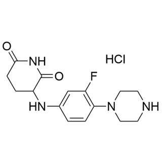 3-((3-fluoro-4-(piperazin-1-yl)phenyl)amino)piperidine-2,6-dione hydrochloride