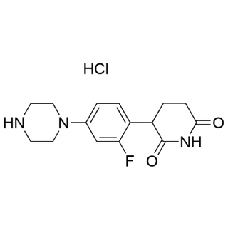 3-(2-fluoro-4-(piperazin-1-yl)phenyl)piperidine-2,6-dione hydrochloride