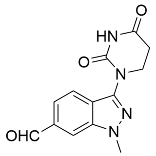 3-(2,4-dioxotetrahydropyrimidin-1(2H)-yl)-1-methyl-1H-indazole-6-carbaldehyde