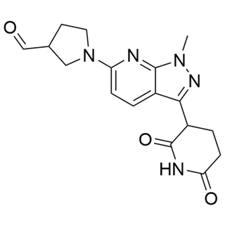 1-(3-(2,6-dioxopiperidin-3-yl)-1-methyl-1H-pyrazolo[3,4-b]pyridin-6-yl)pyrrolidine-3-carbaldehyde