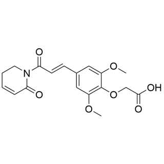 (E)-2-(2,6-dimethoxy-4-(3-oxo-3-(6-oxo-3,6-dihydropyridin-1(2H)-yl)prop-1-en-1-yl)phenoxy)acetic acid