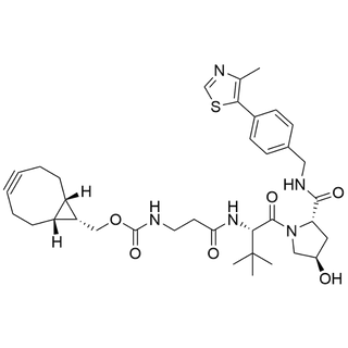 ((1R,8S,9s)-bicyclo[6.1.0]non-4-yn-9-yl)methyl (3-(((S)-1-((2S,4R)-4-hydroxy-2-((4-(4-methylthiazol-5-yl)benzyl)carbamoyl)pyrrolidin-1-yl)-3,3-dimethyl-1-oxobutan-2-yl)amino)-3-oxopropyl)carbamate