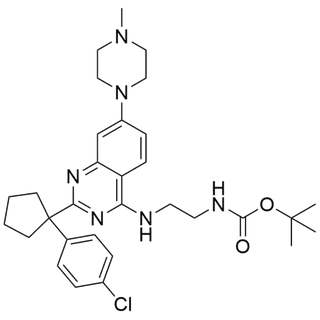 tert-butyl (2-((2-(1-(4-chlorophenyl)cyclopentyl)-7-(4-methylpiperazin-1-yl)quinazolin-4-yl)amino)ethyl)carbamate