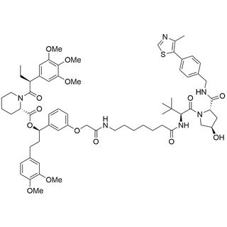 (R)-3-(3,4-dimethoxyphenyl)-1-(3-(2-((7-(((S)-1-((2S,4R)-4-hydroxy-2-((4-(4-methylthiazol-5-yl)benzyl)carbamoyl)pyrrolidin-1-yl)-3,3-dimethyl-1-oxobutan-2-yl)amino)-7-oxoheptyl)amino)-2-oxoethoxy)phenyl)propyl (S)-1-((S)-2-(3,4,5-trimethoxyphenyl)butanoyl)piperidine-2-carboxylate