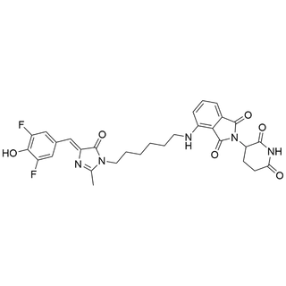(Z)-4-((6-(4-(3,5-difluoro-4-hydroxybenzylidene)-2-methyl-5-oxo-4,5-dihydro-1H-imidazol-1-yl)hexyl)amino)-2-(2,6-dioxopiperidin-3-yl)isoindoline-1,3-dione