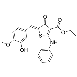 ethyl (Z)-5-(3-hydroxy-4-methoxybenzylidene)-4-oxo-2-(phenylamino)-4,5-dihydrothiophene-3-carboxylate