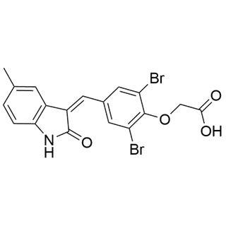 (Z)-2-(2,6-dibromo-4-((5-methyl-2-oxoindolin-3-ylidene)methyl)phenoxy)acetic acid