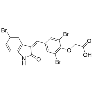 (Z)-2-(2,6-dibromo-4-((5-bromo-2-oxoindolin-3-ylidene)methyl)phenoxy)acetic acid