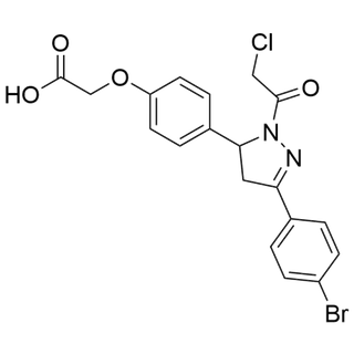 2-(4-(3-(4-bromophenyl)-1-(2-chloroacetyl)-4,5-dihydro-1H-pyrazol-5-yl)phenoxy)acetic acid