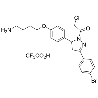 1-(5-(4-(4-aminobutoxy)phenyl)-3-(4-bromophenyl)-4,5-dihydro-1H-pyrazol-1-yl)-2-chloroethan-1-one 2,2,2-trifluoroacetate