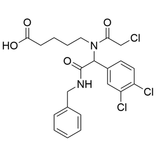 5-(N-(2-(benzylamino)-1-(3,4-dichlorophenyl)-2-oxoethyl)-2-chloroacetamido)pentanoic acid