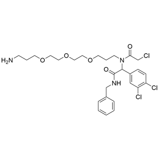 N-(3-(2-(2-(3-aminopropoxy)ethoxy)ethoxy)propyl)-N-(2-(benzylamino)-1-(3,4-dichlorophenyl)-2-oxoethyl)-2-chloroacetamide