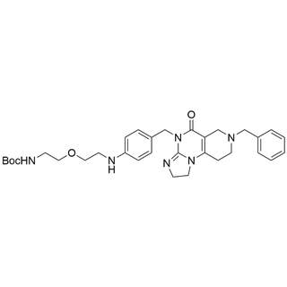 tert-butyl (2-(2-((4-((7-benzyl-5-oxo-1,2,6,7,8,9-hexahydroimidazo[1,2-a]pyrido[3,4-e]pyrimidin-4(5H)-yl)methyl)phenyl)amino)ethoxy)ethyl)carbamate