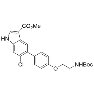 methyl 5-(4-(2-((tert-butoxycarbonyl)amino)ethoxy)phenyl)-6-chloro-1H-indole-3-carboxylate