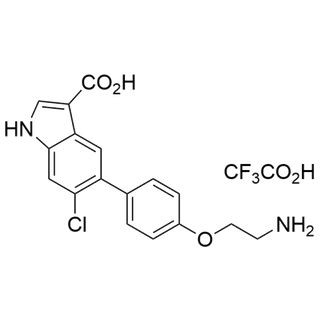 5-(4-(2-aminoethoxy)phenyl)-6-chloro-1H-indole-3-carboxylic acid trifluoroacetate salt