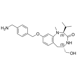 (2S,5S)-9-((4-(aminomethyl)benzyl)oxy)-5-(hydroxymethyl)-2-isopropyl-1-methyl-1,4,5,6-tetrahydrobenzo[e][1,4]diazocin-3(2H)-one