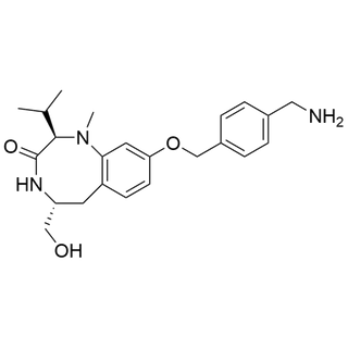 (2R,5R)-9-((4-(aminomethyl)benzyl)oxy)-5-(hydroxymethyl)-2-isopropyl-1-methyl-1,4,5,6-tetrahydrobenzo[e][1,4]diazocin-3(2H)-one