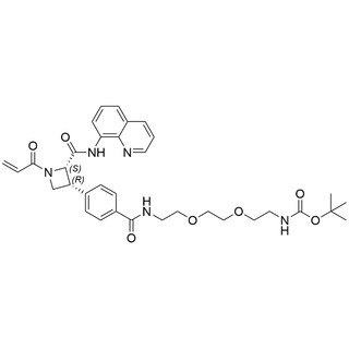 tert-butyl (2-(2-(2-(4-((2S,3R)-1-acryloyl-2-(quinolin-8-ylcarbamoyl)azetidin-3-yl)benzamido)ethoxy)ethoxy)ethyl)carbamate