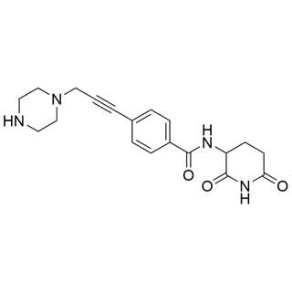 N-(2,6-dioxopiperidin-3-yl)-4-(3-(piperazin-1-yl)prop-1-yn-1-yl)benzamide
