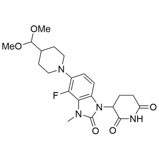 3-(5-(4-(dimethoxymethyl)piperidin-1-yl)-4-fluoro-3-methyl-2-oxo-2,3-dihydro-1H-benzo[d]imidazol-1-yl)piperidine-2,6-dione