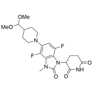 3-(5-(4-(dimethoxymethyl)piperidin-1-yl)-4,7-difluoro-3-methyl-2-oxo-2,3-dihydro-1H-benzo[d]imidazol-1-yl)piperidine-2,6-dione
