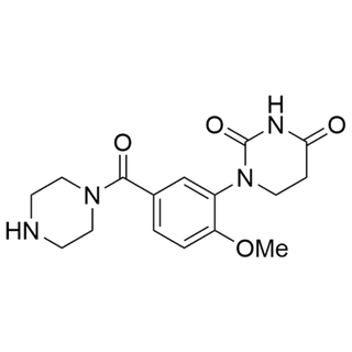 1-(2-methoxy-5-(piperazine-1-carbonyl)phenyl)dihydropyrimidine-2,4(1H,3H)-dione