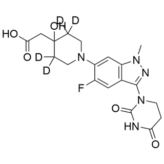 2-(1-(3-(2,4-dioxotetrahydropyrimidin-1(2H)-yl)-5-fluoro-1-methyl-1H-indazol-6-yl)-4-hydroxypiperidin-4-yl-3,3,5,5-d4)acetic acid