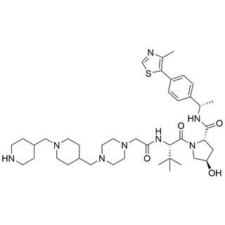 (2S,4R)-1-((S)-3,3-dimethyl-2-(2-(4-((1-(piperidin-4-ylmethyl)piperidin-4-yl)methyl)piperazin-1-yl)acetamido)butanoyl)-4-hydroxy-N-((S)-1-(4-(4-methylthiazol-5-yl)phenyl)ethyl)pyrrolidine-2-carboxamide