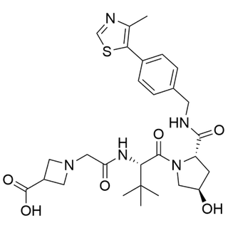 1-(2-(((S)-1-((2S,4R)-4-hydroxy-2-((4-(4-methylthiazol-5-yl)benzyl)carbamoyl)pyrrolidin-1-yl)-3,3-dimethyl-1-oxobutan-2-yl)amino)-2-oxoethyl)azetidine-3-carboxylic acid