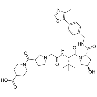 1-(1-(2-(((S)-1-((2S,4R)-4-hydroxy-2-((4-(4-methylthiazol-5-yl)benzyl)carbamoyl)pyrrolidin-1-yl)-3,3-dimethyl-1-oxobutan-2-yl)amino)-2-oxoethyl)pyrrolidine-3-carbonyl)piperidine-4-carboxylic acid
