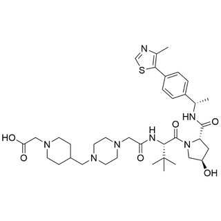 2-(4-((4-(2-(((S)-1-((2S,4R)-4-hydroxy-2-(((S)-1-(4-(4-methylthiazol-5-yl)phenyl)ethyl)carbamoyl)pyrrolidin-1-yl)-3,3-dimethyl-1-oxobutan-2-yl)amino)-2-oxoethyl)piperazin-1-yl)methyl)piperidin-1-yl)acetic acid
