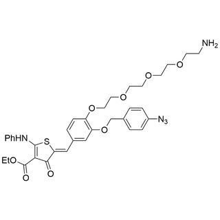 ethyl (Z)-5-(4-(2-(2-(2-(2-aminoethoxy)ethoxy)ethoxy)ethoxy)-3-((4-azidobenzyl)oxy)benzylidene)-4-oxo-2-(phenylamino)-4,5-dihydrothiophene-3-carboxylate