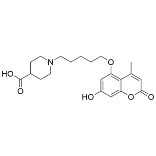 1-(5-((7-hydroxy-4-methyl-2-oxo-2H-chromen-5-yl)oxy)pentyl)piperidine-4-carboxylic acid